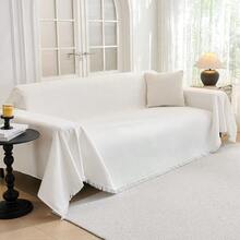 HOME Funda de sof de 2 asientos para perros, lavables, para asiento de amor, reclinable, futn, protector de muebles con borlas, tela suave antideslizante, 71 x 102 pulgadas, color blanco - 71x1020Blanco - Ver 1