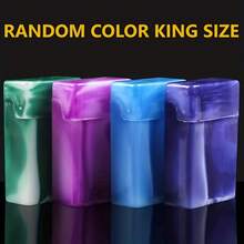 Multifunctional Divided Cigarette Case With Lighter Holder And Flip Cover - Heavy Duty Plastic Smoking Accessories Case, Men's Cigarette And Lighter Storage Box, Portable Durable Cigarette Case With Lighter Pocket (Not Compatible) - 隨機的 - 查看 3