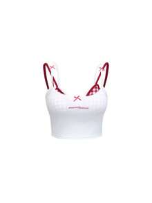 Sweet & Hot Girl Sleeveless Camisole Top, Sexy White Layering Cami Top For Summer, Cropped Sleeveless Shirt - White - View 7