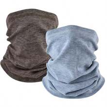 Winter Neck Gaiter Warmer Soft Fleece Face Mask Scarf For Cold Weather Skiing Cycling Outdoor Sportsasd - 2 gói (Xám đậm + Xanh nhạt) - Xem 1