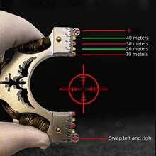 1个金属鹰形弹弓，户外高功率不锈钢弹弓，配高精度扁平橡皮筋 - 彩色 - 查看 6