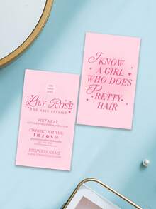 Bộ 200/500/1000 danh thiếp tiệm làm tóc màu hồng tùy chỉnh, mẫu thẻ thành viên màu hồng, thẻ tích điểm khách hàng có thể chỉnh sửa, thiết kế thẻ thưởng có thể in, thẻ tích điểm, thẻ giảm giá thành viên tiệm làm tóc - Tháng Hai, trang trí ngày Valentine, thiệp Valentine - A - Xem 6