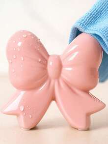 1pc Creative Bow Vase, Pink & White Minimalist High-End Design, Suitable For Room Decor, Home, Living Room, Study, Dining Room Decoration, Exquisite Crafted Ornament Vase