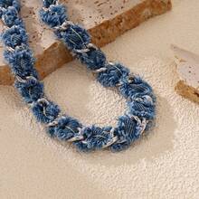 Vintage Denim Lace Style Bracelet For Women, Simple Hip-Hop Style Women's Bracelet, Fashionable Jewelry Accessories Suitable For Daily Party And Vacation Wear, Give Her A Gift - 1Pcs - 查看 10