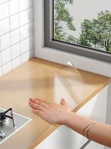 1 Roll 3 Meters, 5m, 10m High Definition Clear Protective Film, 55cm Wide Adhesive Kitchen Sticker, Waterproof, Oil-Proof, Fireproof, For Tabletop, Wall, Coffee Table, Dining Table, Furniture, Marble Sticker, Scratch-Resistant, Heat-Resistant Renovation Sticker - Multicolor - View 7