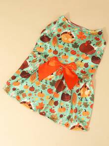 1pc Cute Pet Dress, Made Of Polyester Fabric, With Bow Decor, Suitable For Small To Medium Cats And Dogs, Suitable For Indoor And Outdoor Wear - Multicolor - View 9