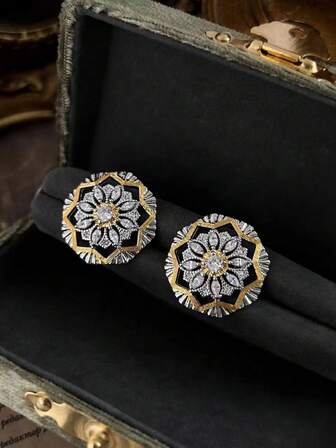 1 Pair Fashionable Elegant Retro Style Earrings Exquisite Banquet Jewelry Gift For Wife, Bohemian Vintage Design For Banquets Daily Wear And Formal Events