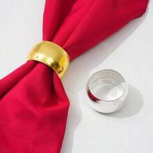 6 piezas/12 piezas Anillos para servilletas dorados, decoración de mesa de calidad lujosa para banquetes/hogar, 2 piezas Anillos para servilletas chapados en oro, minimalista de alta gama, mejora el ambiente de comedor, Anillos para servilletas de estilo europeo dorados - Multicolor - Ver 2
