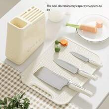 1pc Knife Holder/Tool Organizer/Kitchen Countertop Multi-Functional Vegetable Knife/Chopsticks/Spoons Integrated Draining And Storage Rack. - Multicolor - View 2