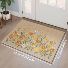 1 Piece Printed Daisy Floral Doormat Front Door Rug, Simple And Clear, Suitable For Bedroom/Living Room/Dining Room/Kitchen/Bathroom Entrance/Hallway/Simple Floor Mat/Festive Decoration/Welcome Mat/Entrance, Courtyard Floor Mat - 20*30英寸 - 查看 8