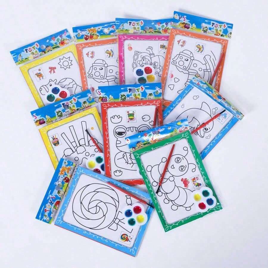 50pcs Watercolor Painting, Watercolor Paper, Coloring Pages, DIY Watercolor Painting, Educational Doodle Painting - Multicolor - View 1