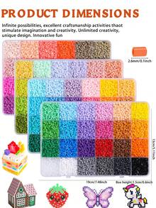 96-Color 2.6mm Fused Beads Set, Dot Puzzle Handmade DIY, Birthday, Graduation, Valentine's Day, Party Gift, Refill Beads Set, Multiple Colors Available - 2.6mm Puzzle Beads - View 2