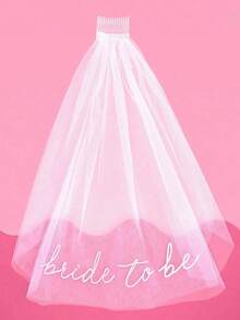 1 pieza Diadema con velo para la novia, velo de novia, accesorio para despedida de soltera - Multicolor - Ver 7