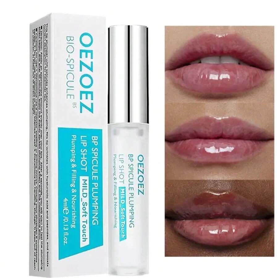 Hyaluronic Acid Lip Balm Plumper Long-Lasting Moisturizing Plumping Lip Shot Nourish Lip Serum Peptide Reduce Fine Lines - 1pc - View 1
