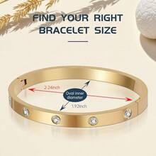 Gold Bracelets Women Friendship Love Bangle Bracelets 14K Gold Plated Stainless Steel Bracelet Jewelry Valentines Birthday Gifts Women Stocking Stuffers - vàng-10 + 6,5" - Xem 2