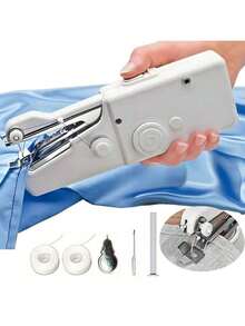 1 Set Of Handheld Electric Mini Sewing Machines For Home Use, Including Sewing Needles, A Portable Manual Sewing Machine, And Hand Tools (Color Random) - Set2 - View 5
