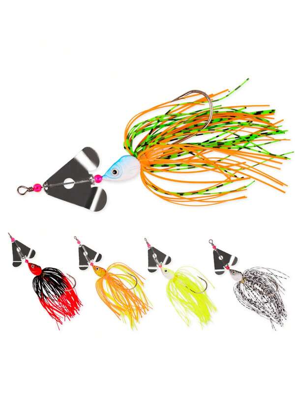 Rotating Bait Set, Suitable For Freshwater And Saltwater Fishing, Includes A Variety Of Colors Of Bass, Salmon And Salmon Metal Rotating Baits, Suitable For Bass And Salmon Fishing