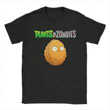 Wall Nut Design PVZ T Shirts Men's Cotton Vintage T-Shirt O Neck Tees Short Sleeve Clothing Plus Size - 黑色 - 查看 1