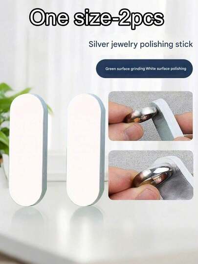 2pcs Mini Polishing Sticks - 2-In-1 Protective Polishing Set, Suitable For Delicate Silver Jewelry, Also Can Be Used For Polishing Jewelry, Glasses And Watches (Portable)