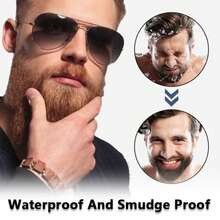EAST MOON 1 Set Black Beard Filling Pen, Removable & Easy Mustache Filler For Thicker Beard & Hairline, Waterproof Sweatproof All Day Hold, Contains Beeswax & Cocoa Butter, Men's Grooming Styling Kit For Natural Look,Gifts For Men And Women Suitable For Valentine's Day, New Year's Day, Birthdays, Weddings, And Parties,Hair Dye,Makeup,Quick Ship Items,Free Shipping - 鬍鬚梳 + 鬍鬚刷 - 查看 2