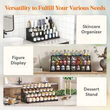 Dark Cologne Stand, Step Perfume Organizer, Tool-Free Assembly, Display Stand Shelf For Fragrance, Skincare, Figurine, Dessert - 1 Bộ - 9 inch - Xem 6
