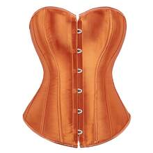 Jutrisujo Orange Corset Top Women Lace Push Up Plus Size Gothic Bustier Princess Renaissance Vintage Halloween - 808-Cam - Xem 16
