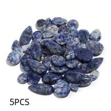 5pcs Or 10pcs/Pack Natural Water Drop Shape Cabochon Gemstones, Multi-Styles Loose Stones For Handmade DIY Jewelry Making Like Necklace, Ring, Bracelet, Vintage, Amethyst, Charoite - Multicolor - View 24