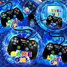 Video Gamer Birthday Party Decorations & Video Game Party Tableware Supplies Set - Video Game Party Plates Cups Napkins Tablecloth Banner Balloons Etc Game Themed Party Decorations For Friends - 彩色 - 查看 5