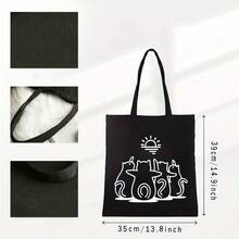 Tote Bag Unisex Shoulder Bag For Commuting Travel Daily Use Black And White Color Options Suitable For Beach City Shopping Outdoor Activities - trắng - Xem 4