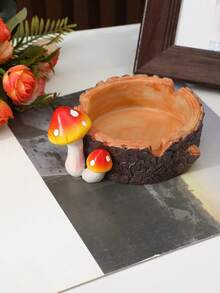 1pc Mushroom Shaped Resin Ashtray, Creative Office Living Room Coffee Table Home Decor Craft, Gift For Boyfriend On Valentine's Day, Girlfriend On Valentine's Day - Multicolor - View 5