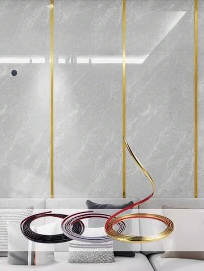 1 rulle självhäftande PVC-väggdekoration - skalbar och självhäftande dekorativ list, kan klippas, glansig spegelblank finish, täcklist för möbler, tätningstejp för väggdörrkanter, enkel gör-det-själv-heminredning, väggdekoration för badrum, lämplig för paneler, kakel, speglar, skåphörn, tak, golv, skåp, kakelkanter, dekorativ foglist