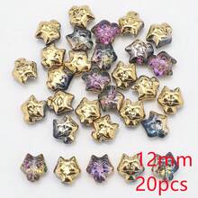 20 piezas/paquete Cuentas de vidrio con forma de zorro de 12 mm, suministros para hacer joyas DIY para collares, pulseras, aretes, colgantes, también adecuados para teléfonos, llaveros, decoración de autos - Pequeño zorro de 12 mm - Ver 13
