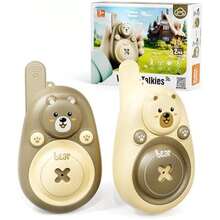 2Pzs Walkie Talkies para Niños, Walkie Talkie de Juguete con Linterna y LCD, Walki Talki de Largo Alcance de 3KM, Camping Juguetes Radios para Niños de 3 Años+, Regalos de Navidad(Rosa) - Oso Marrón - Ver 1
