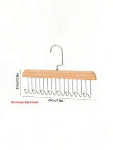 1pc Heavy Duty Wooden Anti-Slip Hanger With 8 Metal Hooks, Ideal For Hanging Camisoles, Swimwear, Bras, Scarves, Ties And Belts In Closet Decorations Decor Festival Decor Room Decor Home Decor Decor Bedroom Decor Dress Pants Shoes Jeans Boots Skirtbedroom,Organizer,Organiser,Home Storage,White T Shirt Women,Black Pants Women,Ladies Winter Clothes,Dress,Winter Clothes For Ladies,Elegant Woman Dresses,White Shirt For Ladies,Long Sleeve,White Jumpsuit For Women,Spring Dresses For Women,Spring Outfits For Women,Spring,Spring Clothes,Minimalist,Summer Tops - Apricot - View 13