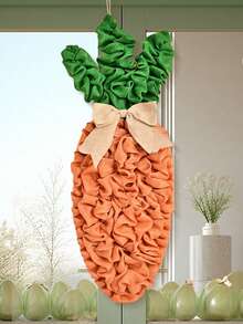 1个复活节兔子装饰花环，春季卡通兔子花环，复活节兔子吊坠节日卡通主题装饰场景布置（23.62英寸*9.84英寸） - 彩色 - 查看 3