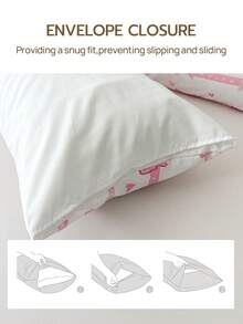 2/3Pcs Valentine's Day Heart Bow Print Duvet Cover Set (No Filling) - 100% Lightweight Polyester Bedding (1 Duvet Cover + 1/2 Pillowcases), Romantic Love Theme Modern All-Season Bedding, Aesthetic Room Decor For Home & School Dormitories, Cute Valentine Gift For Teens' Dorm Essentials - Multicolor - View 8