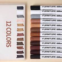 12-Color Wood Grain Marker Pens, Waterproof Non-Fading Furniture Touch Up Paint Markers, Scratch Repair Pens For Hardwood Floors, Laminate, Composite Flooring - Marker Pen - View 5