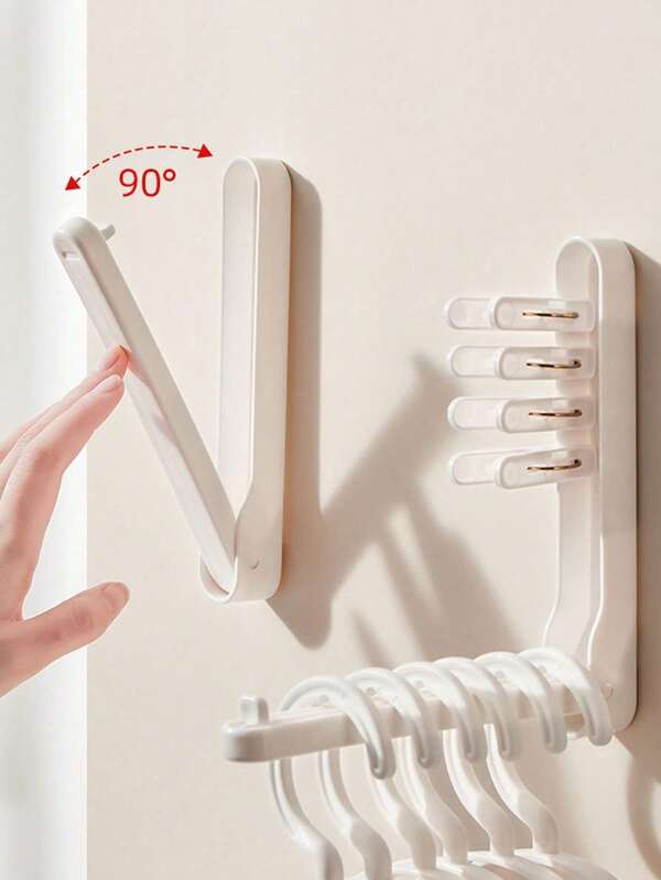 2 piezas/ 1 pieza Perchas ahorra espacio, dispositivo de almacenamiento colgante plegable, puede acomodar perchas de terciopelo/madera/plástico del gancho que termina en estante y estante de almacenamiento, estante de almacenamiento multifuncional sin agujeros, blanco/gris oscuro, se pueden seleccionar dos colores