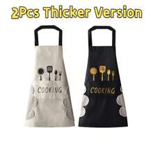 2pcs Strip Apron, Unisex Apron, Adjustable Waterproof Drip, With 2 Pockets, Cooking Kitchenapron, Suitable For Chefs, Barbecue Drawing Apron, Cooking Apron, Plus Size Apron - 彩色 - 查看 9