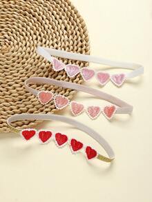 3个/套 超可爱婴儿发箍，心形设计，拍照完美，情人节好礼