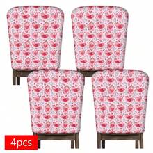 2/4/6pcs Heart Pattern Linen Chair Covers, Suitable For Home Decor, Living Room, Dining Room, Garden, Hotel, Party, Washable Polyester Material, Chair Seat Cushion Covers - Multicolor - View 15