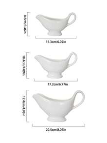 1 st ren vit keramisk såsskål, elegant minimalistisk enfärgad keramisk serveringsskål såsskål, lämplig för hemmakök och restaurang, kryddsås, sås, salladsdressing, köksredskap, present - Multifärgad - Visa 6