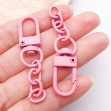 5/10/20/30件彩色喷漆钥匙扣套装，包含金属门钩和四节钥匙尾链。适用于手工DIY工艺套装、吊坠制作以及钥匙圈、钥匙链、弹簧扣和挂钩等配件。 - 鑰匙扣 - 查看 18