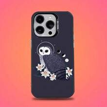 Funda de Teléfono O-Owl de Animal Lindo para 11,12,13,14,15,16,17,Pro,Max,Plus IMD Mate Negro - z2 - Ver 12
