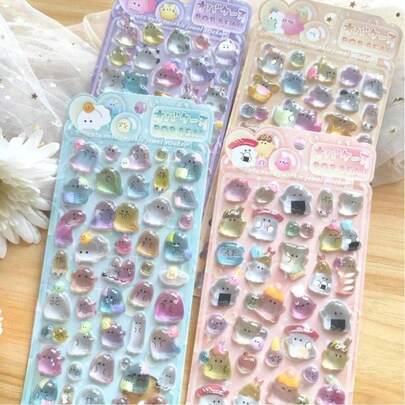 Hình dán ma kiểu Nhật, trang trí sổ lưu niệm, nhật ký tự làm, văn phòng phẩm dễ thương, đồ dùng học tập