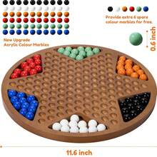 12英寸木制中国跳棋套装派对游戏 - 卡其色 - 查看 2