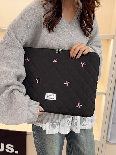 Multi-Size Laptop Bag With Bow, Laptop Sleeve Protective Case Fits 13 13.3 14 15 16 Inch Laptop, Notebook, Chromebook, Suitable For Women, Great Gift For Teachers, Backpack, College, Back To School, Classroom And Laptop Sleeve Laptop Case Laptop Cover Computer Bag Water Resistant Travel Essentials