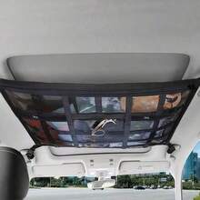 1个黑色汽车车顶储物网，实用配件，可充分利用车顶空间进行储物，适用于存放帐篷、睡袋、枕头、毯子等物品，固定在车顶上，不占用车厢或后备箱空间，让露营旅行更加便捷轻松。 - 1pc汽車頂收納網 - 查看 1