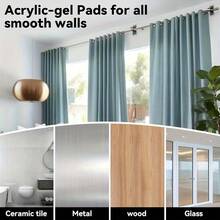 两套免打孔窗帘杆，自粘式PET窗帘杆，赠送钉子和窗帘杆挂钩，适用于浴室和客厅 - 彩色 - 查看 5