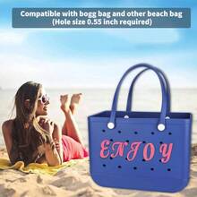 Letter Charms, Decorative Alphabet Bog Bag Accessories Letter Insert Charm Compatible With Bogg Models Rubber Beach Tote - 粉紅B - 查看 4